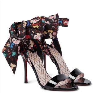 Christian louboutin fetish du desert black patent stiletto pinup 100mm sz 37